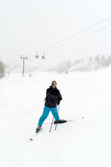 skier on a ski slope