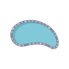 Top view of city pool for scheme illustration. Aerial view of pool, street or park element for cityscape plan or map. Landscape design, architecture concept