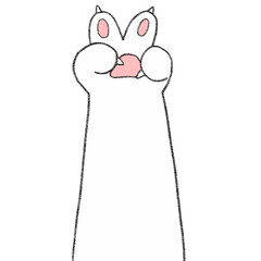 Cartoon cute paw cats clipart.