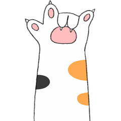 Cartoon cute paw cats clipart.