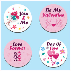 vector valentines day celebration labels collection