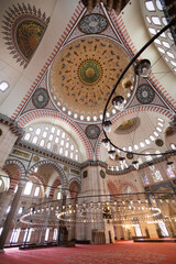 Interior of ehzade Mosque ehzade Mosque or Prince Mosque or ehzade Camii. This Ottoman imperial mosque, located in the Fatih district, was built by Sinan.Istanbul