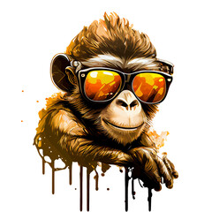 Colorful monkey ape artwork vector t-shirt design