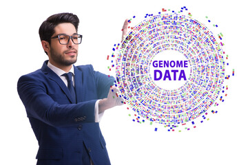 Businessman in genome data concept