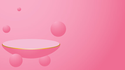 podium on a pink background