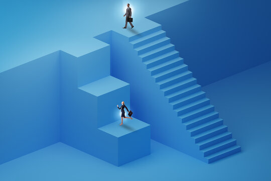 Gender inequality in career ladder concept