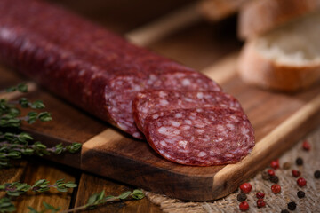 Product Shot of Traditional Bulgarian Meat Salami 