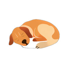 cute dog puppy sleeping vector illustration artwork