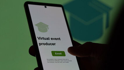 Virtual event producer program. A student enroll in courses to study, to learn a new skill and pass...