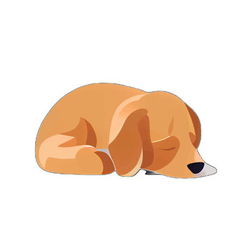 cute dog puppy sleeping vector illustration artwork