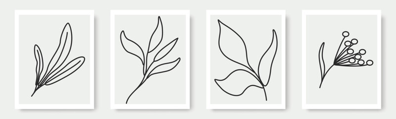  Exotic jungle leaves. Abstract contemporary modern trendy illustrations element icon