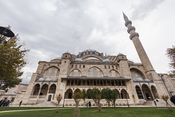 Fototapeta na wymiar Shehzade Camii Mosque. Courtyard with a fountain of the Shehzade Camii Mosque. Landmarks of Turkey. Turkey. Istanbul