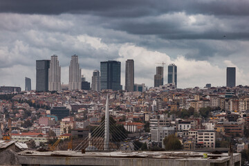 Cityscape of Istanbul.Old city with colored buildings.