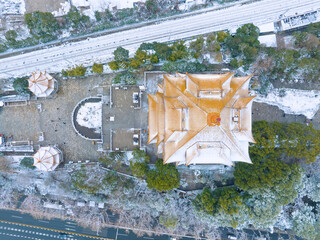 Wuhan Yellow Crane Tower Park Winter Snow Scenery