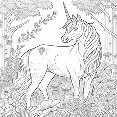 Coloring for children with a unicorn