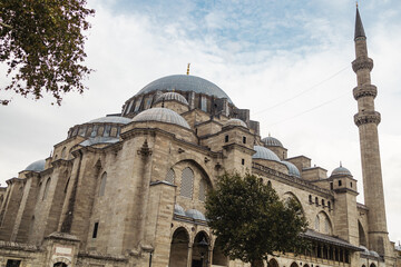 Fototapeta na wymiar Fatih district in Istanbul, Turkey. ehzade Mosque or ehzade Camii in Turkey.