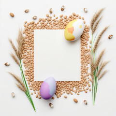 easter background, frame, empty space, Generative AI