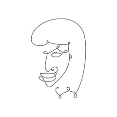Modern continuous line art woman portrait. Face line art. Face drawing. Contemporary portrait. minimalist contour. Vector illustration.