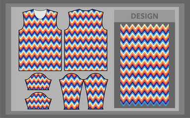 full color uniform on the front, back and sleeves. TShirt mock up for sports club. Vector illustration ready to print .Soccer, football. sublimation design Premium for racing, cycling, gaming © ixhsan