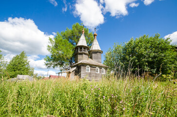 Chapel of St. George the Victorious in the village of Niz. Russia, Arkhangelsk region, Oshevensk