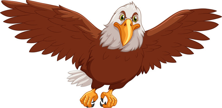 Bald eagle swoop attack hand draw png image