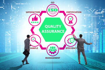 Businessman in quality assurance concept