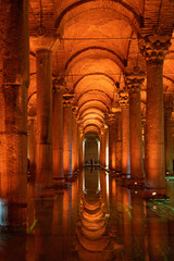 The Basilica Cistern is the largest of several hundred ancient cisterns under the city of Istanbul
