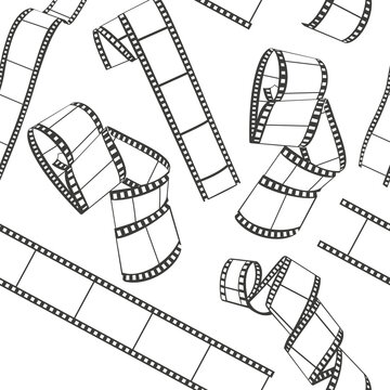 Film strip vector cartoon seamless pattern background for wallpaper, wrapping, packing, and backdrop.