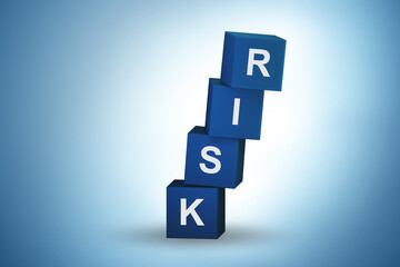 Risk management concept with cubes stack