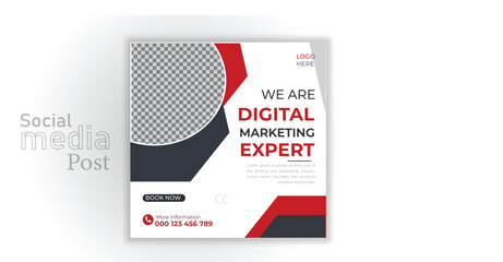 Digital marketing agency and corporate social media square template