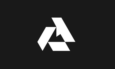 AR Letter Logo Mountain Shape Monogram Vector Icon Template.