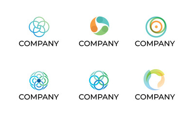 Abstract elegant flower health logo icon set vector design. Template universal creative premium symbol.