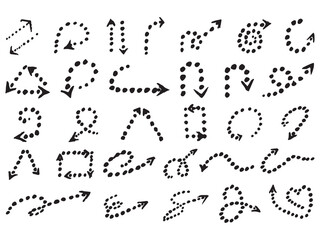 Collection of hand drawn arrows Isolated on transparent background PNG file format.