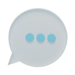 3D Chat speech bubble icons Isolated on transparent background PNG file format.