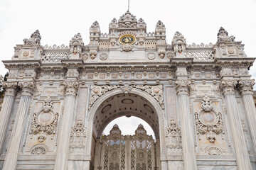 Fototapeta na wymiar One of the gates of Dolma Bache Palace, Istanbul, Turkey