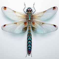 dragonfly on white background ,  generative AI 