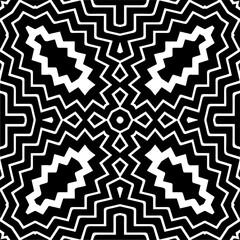 Vector pattern in geometric ornamental style. Black and white color.Seamless pattern.