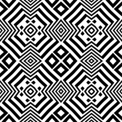 Vector pattern in geometric ornamental style. Black and white color.Seamless pattern.