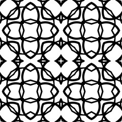 Naklejka premium Vector pattern in geometric ornamental style. Black and white color.Seamless pattern.