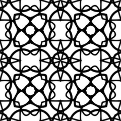 Naklejka premium Vector pattern in geometric ornamental style. Black and white color.Seamless pattern.