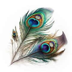 Fototapeta premium colorful peacock feathers, generative AI 