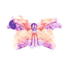 Abstract butterfly in monotype style. Vector illustrations for the design of covers, wallpapers, napkins, design, logo.