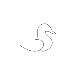 Line art swan. Minimal linear logo
