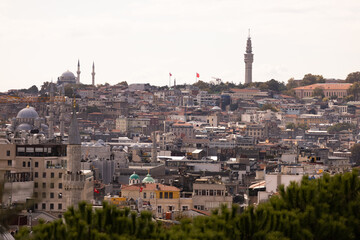 Fototapeta premium Cityscape of Istanbul. Old city with buildings. ISTANBUL