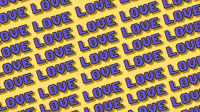Valentine's day Love text animation in a trendy 80s neon way. Great for social media post. Seamless loop.