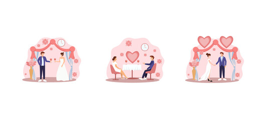 Wedding Flat Bundle Design Illustration