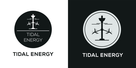 Creative (Tidal energy) Icon, Vector sign. - obrazy, fototapety, plakaty