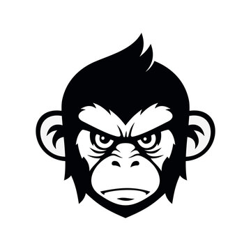 Angry Gorilla Monkey Face for Logo. Vector