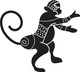 Hand-drawn traditional ancient tribal folk art, India. Pictorial language depicting the rural life of the inhabitants of India. seamless pattern for textiles, wrapping paper, or backgrounds