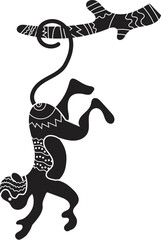 Hand-drawn traditional ancient tribal folk art, India. Pictorial language depicting the rural life of the inhabitants of India. seamless pattern for textiles, wrapping paper, or backgrounds